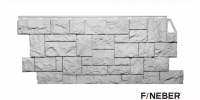 Фасадная панель FINEBER Камень дикий мелованный белый