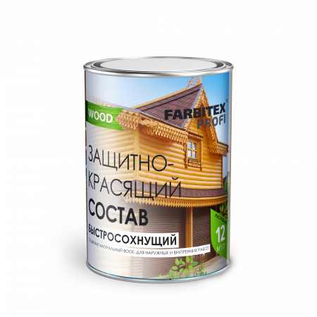 Состав защитно-красящий д/древесины быстросохнущий FARBITEX ПРОФИ 9л БЕСЦВЕТНЫЙ