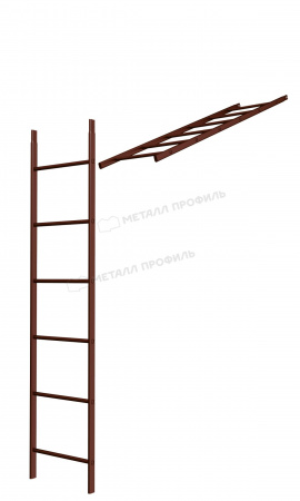 Лестница кровельная стеновая дл. 1860 мм без кронштейнов (8017)