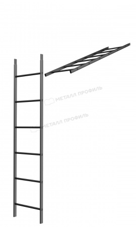 Лестница кровельная стеновая дл. 1860 мм без кронштейнов (9005)