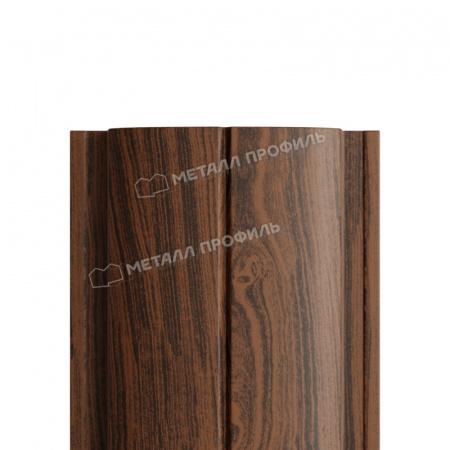 Штакетник металлический МП ELLIPSE-T 19х126 (ECOSTEEL_MA-01-МореныйДуб-0.5)