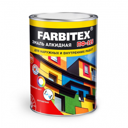 Эмаль желтая ПФ-115 FARBITEX 2,7 кг